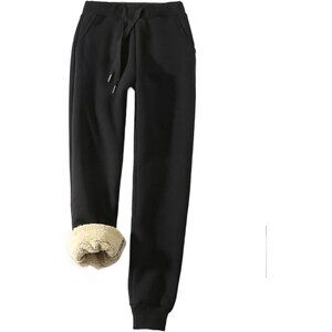 Women's Warm Sherpa Lined Athletic Sweatpants Jogger Fleece Pants